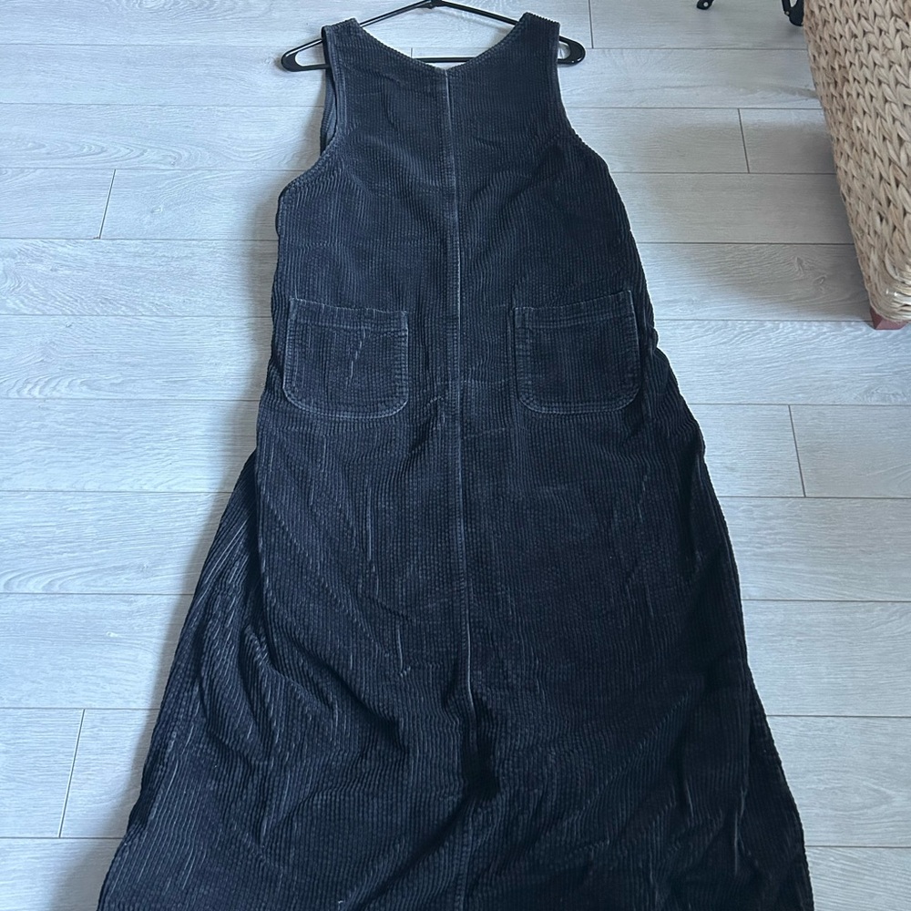 Grey Corduroy Sleeveless Dress